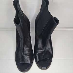 Freda Salvador Black Studded Leather Open-Toe Booties – Women’s Size 7